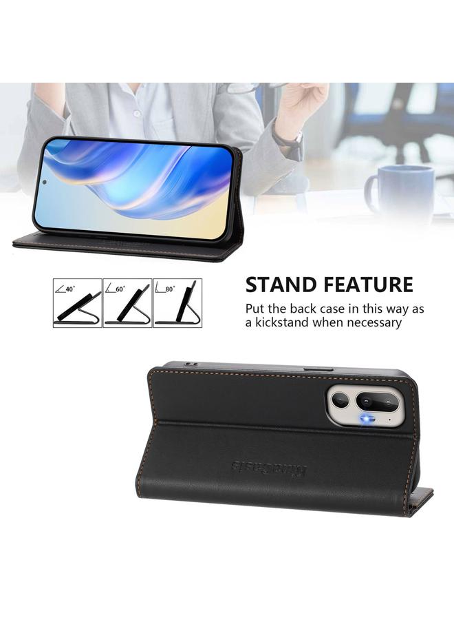 اس-توب جراب لهاتف HTC U24 Pro RC01، جراب هاتف جلدي مزدوج الطي مزود بخاصية الشفط المغناطيسي بتقنية RFID - Image 4