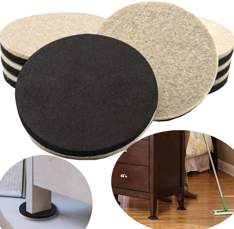 DIY Crafts 4, 3 INCH, 4 Pcs, Felt Furniture Sliders for Hardwood Floors 3 inch Furniture Moving Slider – Heavy Duty Felt Movers Sliders Chair Legs Floors Protectors 12mm Thick (for Hardw(4, 3 INCH) - Image 1