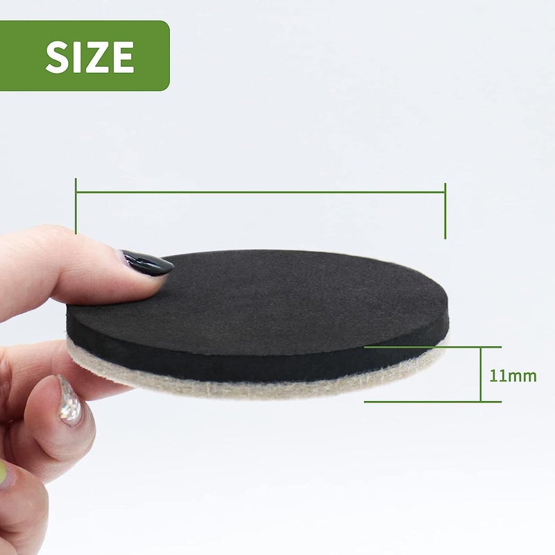 DIY Crafts 4, 3 INCH, 4 Pcs, Felt Furniture Sliders for Hardwood Floors 3 inch Furniture Moving Slider – Heavy Duty Felt Movers Sliders Chair Legs Floors Protectors 12mm Thick (for Hardw(4, 3 INCH) - Image 2