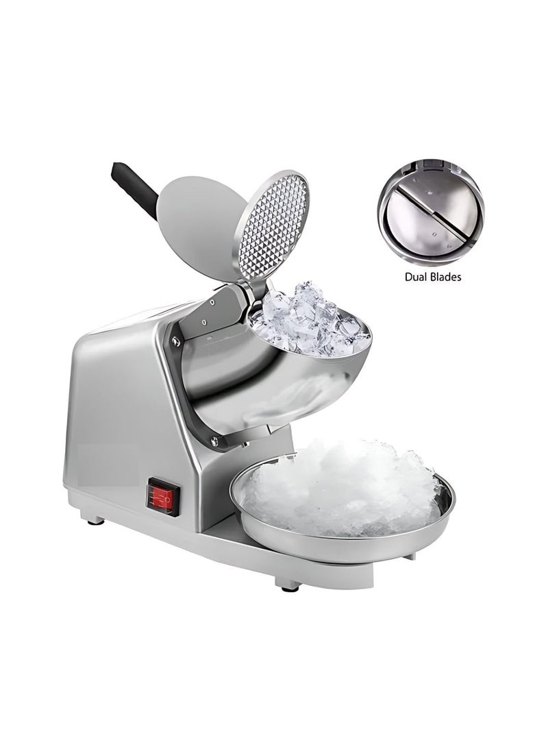 CARTIFY - CARTIFY Electric Ice Crusher Machine with Three Blades Snow Cone Maker Gola Making Machine Sensor Shaved Ice Crusher Machine 300 Watts Ideal Use in Homes Cafes Stainless Steel - Image 1