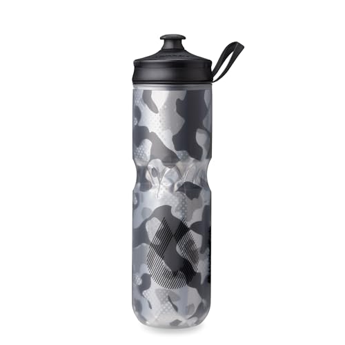 HydraPak | Polar Bottle - Polar Sport Insulated Water Bottle - BPA-Free, Sport & Bike Squeeze Bottle with Handle (Contender Black, 700ml / 24oz) - Image 1