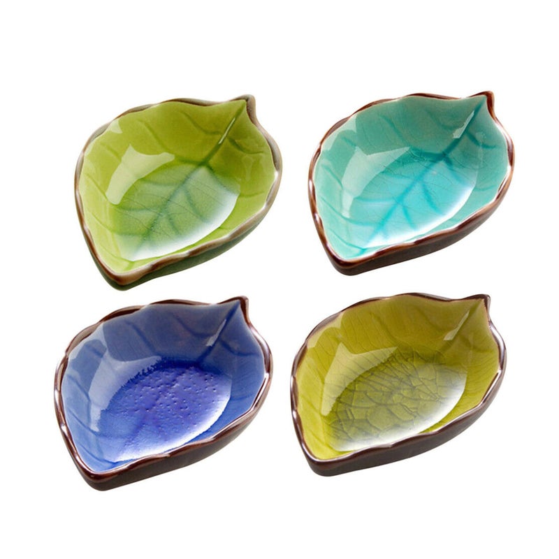 OLWICK® Household Small Ceramic Bowl Set | Creative Tableware Dipping Bowls | for Soy Sauce, Vinegar, Chutney, Sushi, Ketchup, Paste Jam |Bowl-N, Random, Set of 4, 100 ml, multicolour - Image 2