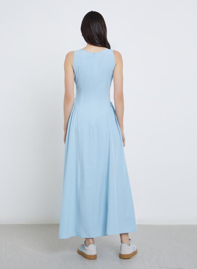 تايك تو فستان ميدي سادة بدون أكمام - Image 5