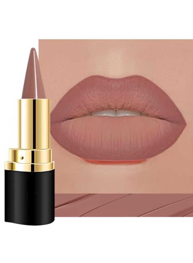 evpct Nuetral Nude Gradient Matte Lipstick Lip Liner Crayon Combo Pencil Set for Older Women Long Lasting Waterproof Matte Brown Nude Cream Lip Liner and Lipstick Combo Makeup Flawless Ombre Effect - Image 1