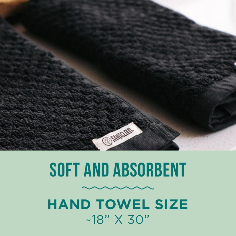 Sand Cloud Turkish Bath Towels for Bathroom, Set of 2 (Atom Charcoal, Large) - Luxury Soft Linen Turkish Organic Cotton is Luxurious & Absorbent - Premium Shower & Bathroom Towels Dry Faster - Image 3