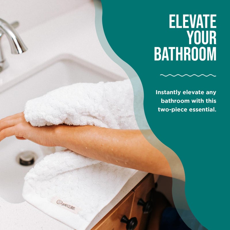 Sand Cloud Turkish Bath Towels for Bathroom, Set of 2 (Atom Charcoal, Large) - Luxury Soft Linen Turkish Organic Cotton is Luxurious & Absorbent - Premium Shower & Bathroom Towels Dry Faster - Image 4