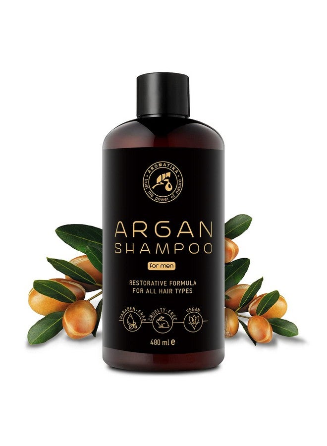 Aromatika Argan Oil Shampoo For Men 16.2 Fl Oz With Natural Argan Oil & Herbal Extracts For All Hair Types Special Restorative Formula For Men Hair Care - Image 3