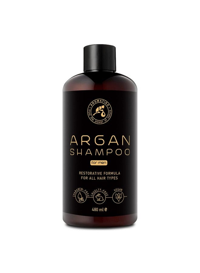 Aromatika Argan Oil Shampoo For Men 16.2 Fl Oz With Natural Argan Oil & Herbal Extracts For All Hair Types Special Restorative Formula For Men Hair Care - Image 2