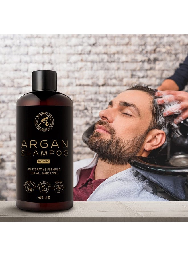 Aromatika Argan Oil Shampoo For Men 16.2 Fl Oz With Natural Argan Oil & Herbal Extracts For All Hair Types Special Restorative Formula For Men Hair Care - Image 5