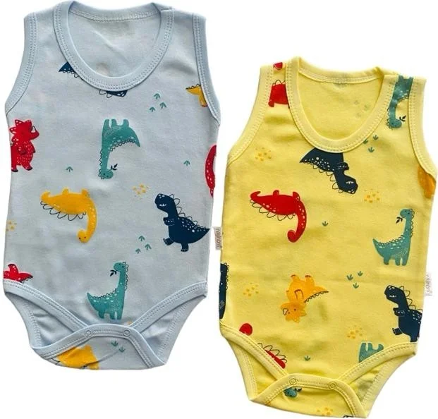 مياكيدزورلد Baby Bodysuit Undershirt Cotton Snap Fastener Body Baby Set Soft Textured 3 Piece Set Newborn