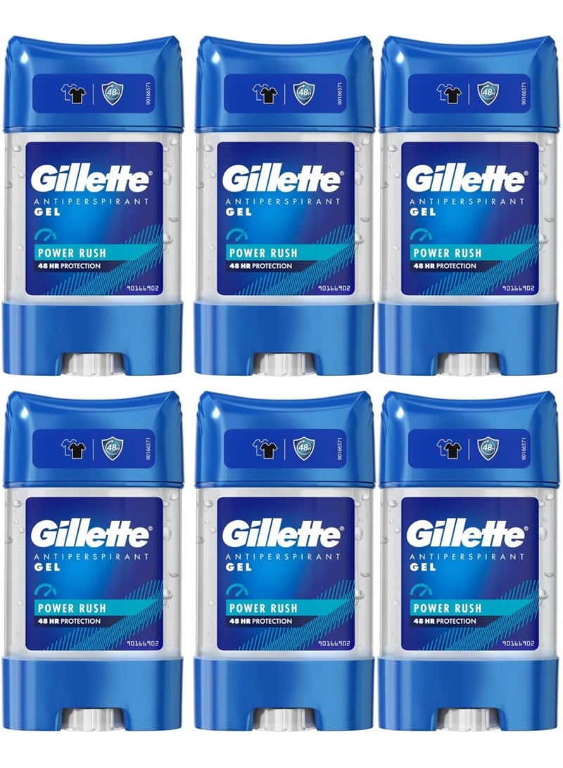 Gillette Antiperspirant Gel Power Rush 48H Protection 70ml x 6pcs - Image 3