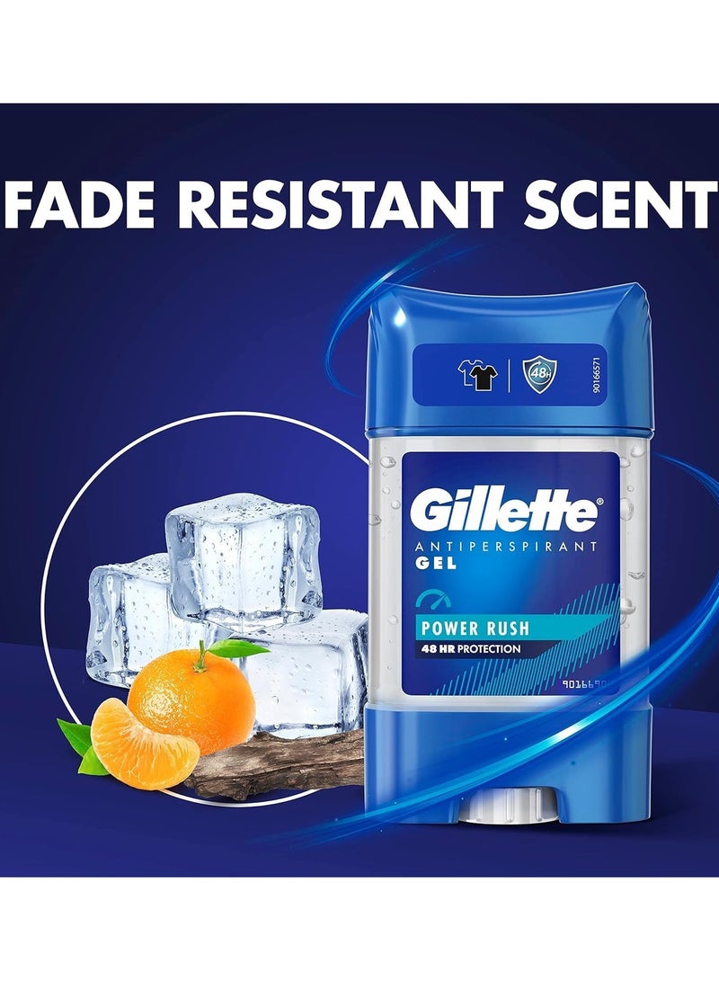 Gillette Antiperspirant Gel Power Rush 48H Protection 70ml x 6pcs - Image 4