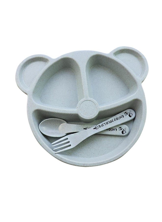 3-Piece Durable Long-lasting Wheat Straw Counterpart Dinnerware Set Comfortable for Baby - Image 3