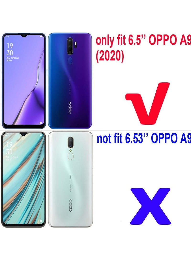 MaiJin Compatible With Oppo A9 2020 Case Metal Ring Grip Kickstand Bumper Works With Magnetic Car Mount Dual Layer Rugged Cover For Oppo A9 2020 Navy Blue - Image 2