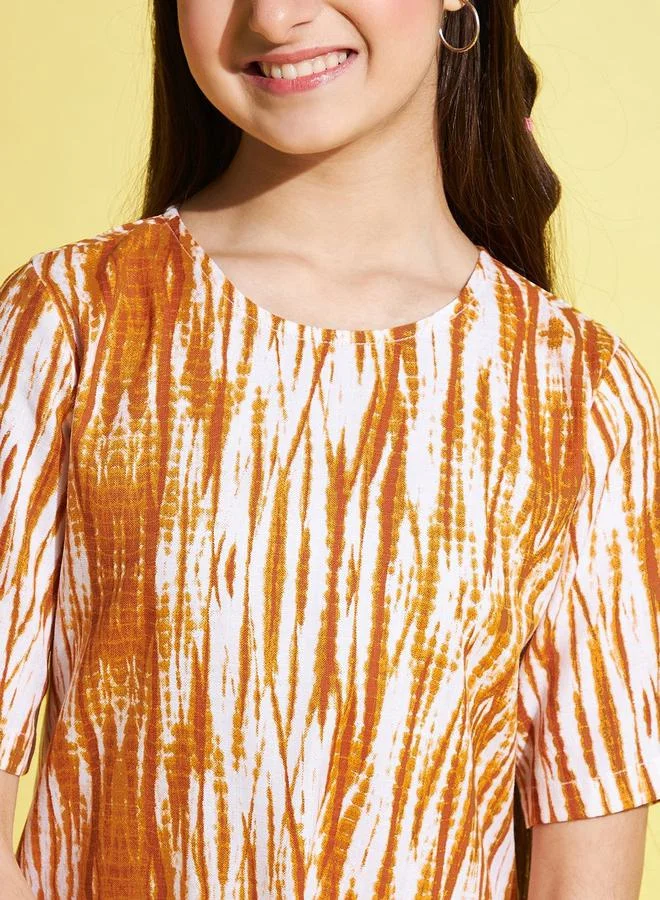 ستايلو بج All Over Print Shift Dress with Pockets by Styli