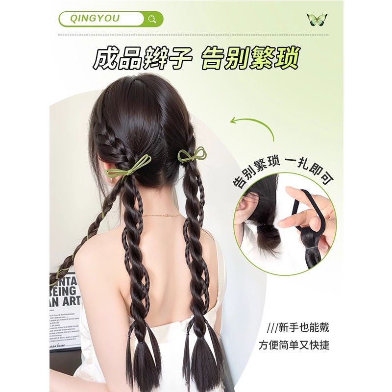 Korean-Style Ins Ghost Girl Double Twist Ponytail Twisted Boxing Braid Female Summer Natural Artificial Ponytail Braid - Image 5