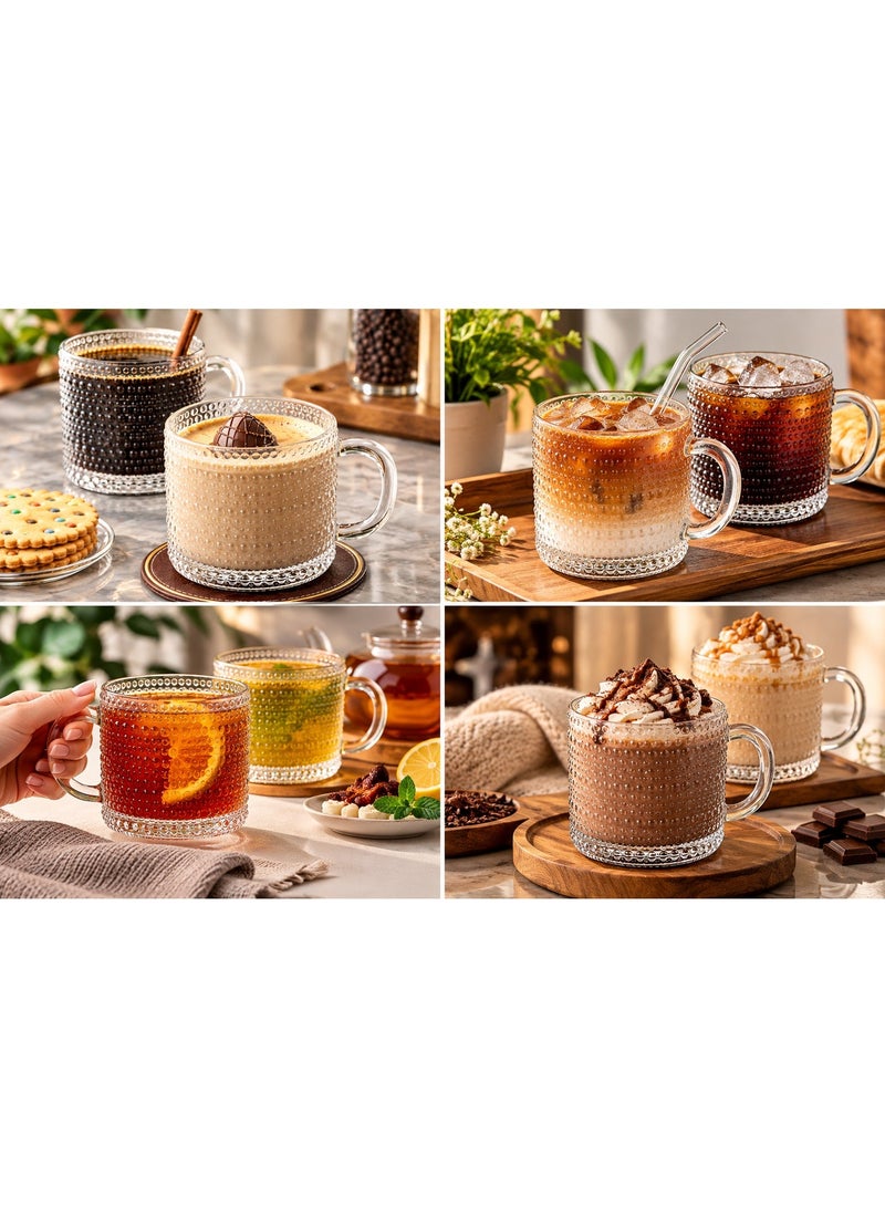 سيتى جلاس طقم أكواب شاي كرنفال من سيتي جلاس| 2 كوب شاي كبير منقط للشاي أو الكابتشينو أو نسكافيه | شفاف وأنيق سعة 300 مل - Image 3