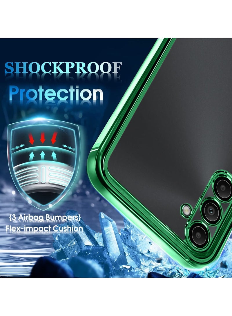 Wtech Samsung Galaxy A16 5G 2024 Luxury Plating Raised Lips Camera Hole Case Cover - Dark Green - Image 3