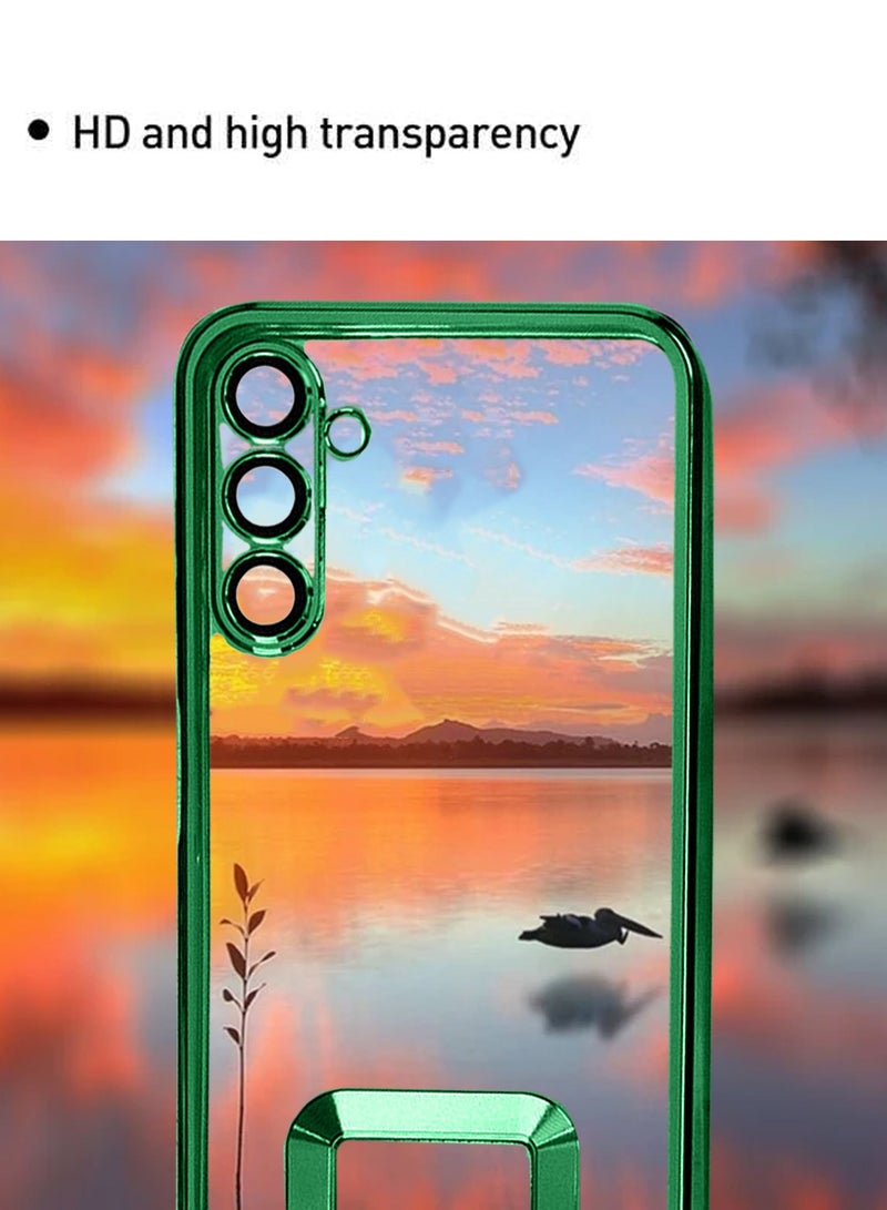 Wtech Samsung Galaxy A16 5G 2024 Luxury Plating Raised Lips Camera Hole Case Cover - Dark Green - Image 5