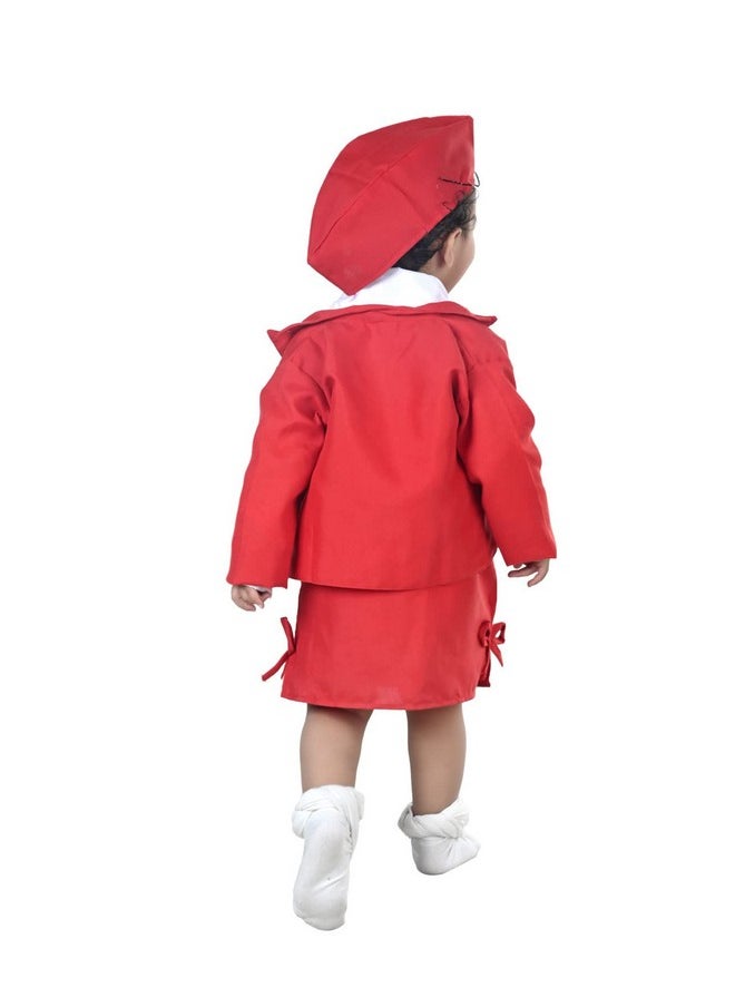 بوك ماي كوستيوم زي مضيفة طيران من BookMyCostume للأطفال - أحمر، مناسب للبنات من عمر 7 إلى 8 سنوات  - Image 3