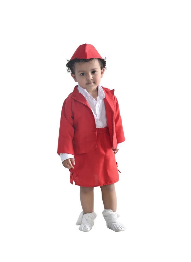 بوك ماي كوستيوم زي مضيفة طيران من BookMyCostume للأطفال - أحمر، مناسب للبنات من عمر 7 إلى 8 سنوات  - Image 1