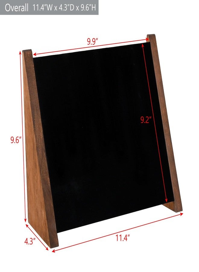 MOOCA 2 Pcs Set Wooden Necklace Display Stand, Jewelry Holder, Jewelry Display for Up to 10 Necklaces, Black Suede with Adjustable-Length Hooks, Walnut Color, 11.4" W x 4.3" D x 9.6" H - Image 2