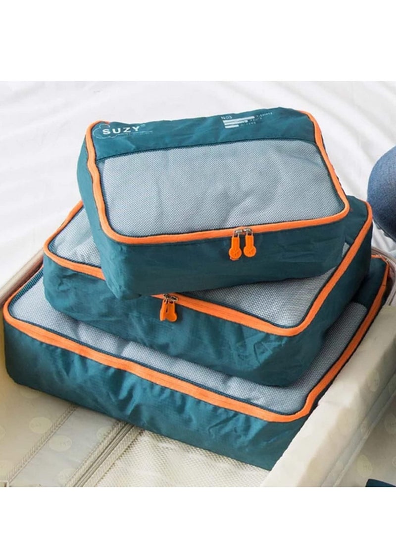 DUNISO SKEIDO 7 Pieces Set Travel Organizer Storage Bags Suitcase Portable Luggage Organizer Clothes Shoe Tidy Pouch Packing Set Storage Cases  - Image 4