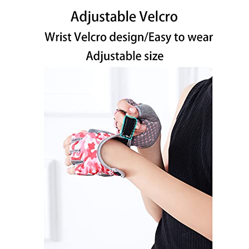 Clobeau Biking Gloves Kids Boys Girls Cycling Exercise Half Finger Fingerless Gloves Child Motor Bike Riding Anti-Slip Weight Lifting Bikes Workout Climbing Bicycle Glove Gym Skate Glove - Image 5