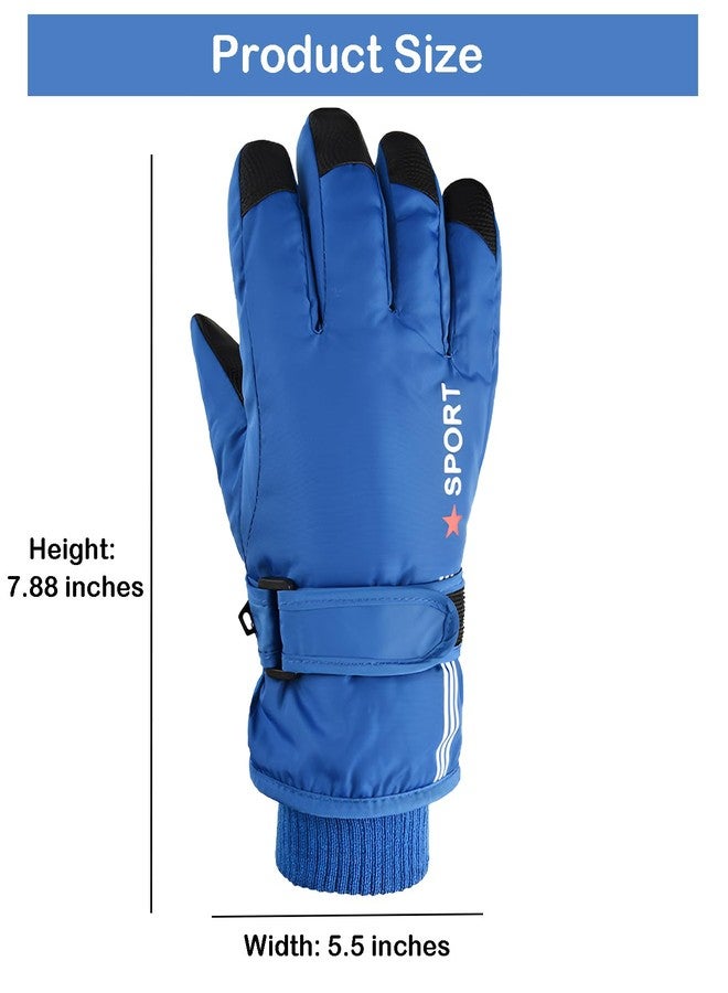 إيوهاك قفازات التزلج الشتوية للأطفال من إيوهاك - قفازات دافئة للأولاد والبنات، مقاومة للماء وجيدة التهوية، مناسبة للرياضات الخارجية للأطفال من عمر 5 إلى 10 سنوات (أزرق، 5-10 سنوات) - Image 3