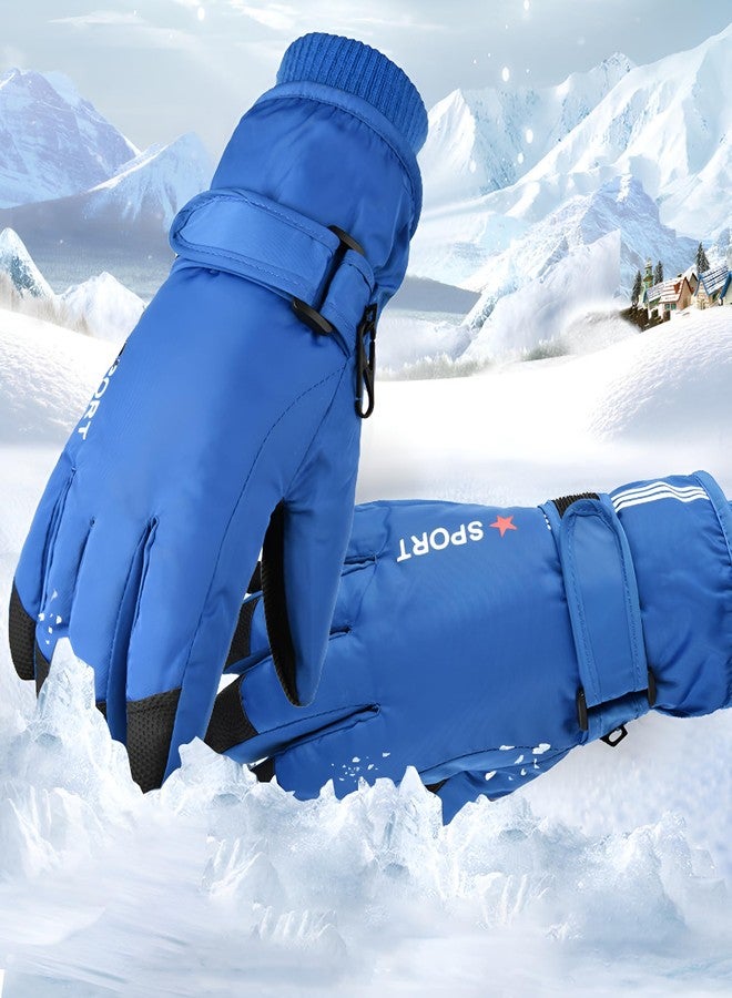 إيوهاك قفازات التزلج الشتوية للأطفال من إيوهاك - قفازات دافئة للأولاد والبنات، مقاومة للماء وجيدة التهوية، مناسبة للرياضات الخارجية للأطفال من عمر 5 إلى 10 سنوات (أزرق، 5-10 سنوات) - Image 4