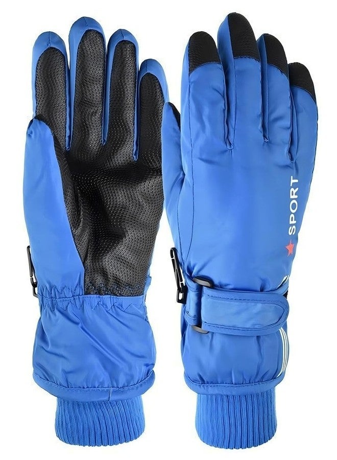 إيوهاك قفازات التزلج الشتوية للأطفال من إيوهاك - قفازات دافئة للأولاد والبنات، مقاومة للماء وجيدة التهوية، مناسبة للرياضات الخارجية للأطفال من عمر 5 إلى 10 سنوات (أزرق، 5-10 سنوات) - Image 1