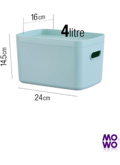 Mowo Home Alegra 6 Pieces 4 Lt Turquoise Multi-Purpose Organizer Box with Lid, Decorative Storage Box  - Image 2