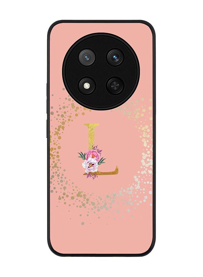 Stylizedd For Honor X9c / Honor Magic7 Lite 5G Case,Slim fit Camera Protection, Shockproof Thin Phone cover  - Custom Monogram Floral - L  (Rose Pink ) - Image 1