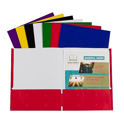 C-Line Two-Pocket Paper Portfolio, 1 Case of 100 Folders, Assorted Colors (05300-100) - Image 3