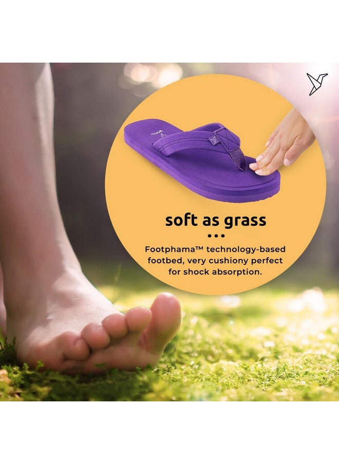 YOHO YOHO Women Purple soft slippers | comfortable and stylish flip flop slippers for Women in exciting colors | Daily Use| Lightweight | Anti Skid Chappal | Bubbles Size- 7  - Image 2