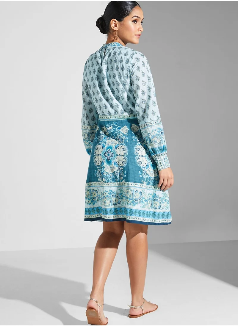 RITU KUMAR Round Neck Printed Dress