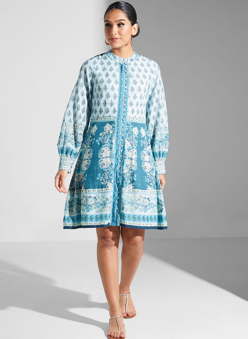 ريتو كومار فستان مطبع بياقة دائرية - Image 1