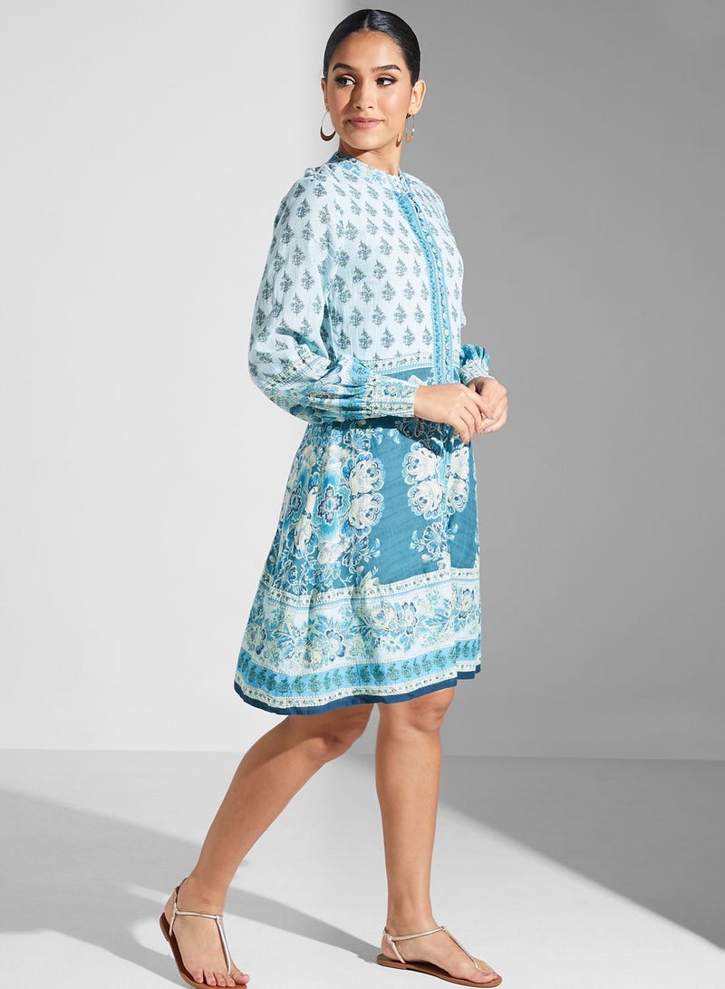 ريتو كومار فستان مطبع بياقة دائرية - Image 4