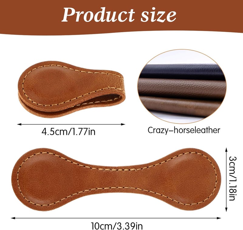 Dimeho 2 Pcs Leather Magnet Bookmark Retro Book Page Holder Vintage Page Marker Clip Handmade Cute Reading Accessories for Women Bookworm Book Lovers Reader Gift - Image 2