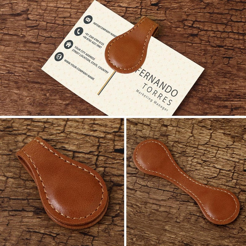 Dimeho 2 Pcs Leather Magnet Bookmark Retro Book Page Holder Vintage Page Marker Clip Handmade Cute Reading Accessories for Women Bookworm Book Lovers Reader Gift - Image 3