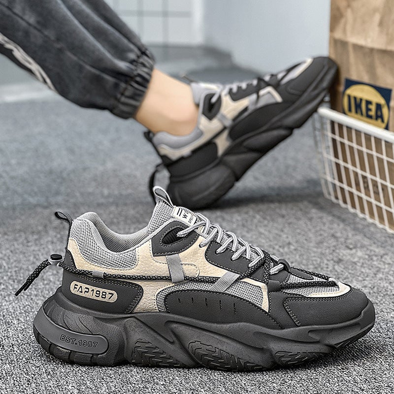 Winter Men's Sneakers, Chinese Street Fashion, Running, Casual, Breathable, Height-Increasing, Chunky Dad Shoes - Image 1