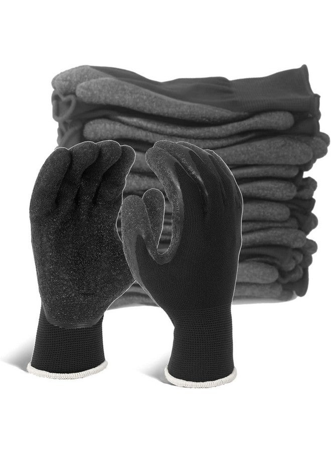 Evridwear Evridwear Crinkle Latex Rubber Hand Coated Safety Work Gloves for Men Women General Multi Use Construction Warehouse Gardening Assembly Landscaping (L-Size) 12 Pairs Pack  - Image 1