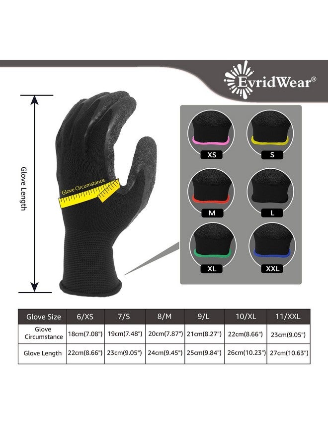 Evridwear Evridwear Crinkle Latex Rubber Hand Coated Safety Work Gloves for Men Women General Multi Use Construction Warehouse Gardening Assembly Landscaping (L-Size) 12 Pairs Pack  - Image 4