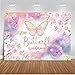 Mocsicka Floral Butterfly Baby Shower Backdrop Pink Purple Watercolor Floral A Little Butterfly is On Her Way Girl Baby - Image 2