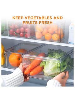 FAIZO Refrigerator Organizers, Clear Acrylic Storage Container with Lid, Leak-Proof Durable Food Container, Lunch Box, Fruit, and Salad – Kitchen, Fridge, Pantry (Set 4)  - Image 4