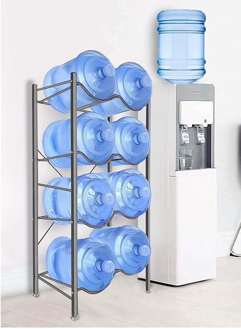 DubaiGallery Water Bottle Storage Rack, 4-Tier Reinforced Carbon Steel Water Jug Holder for 8 Bottles of 5-Gallon Water Cooler Bottles Organizer for Office, Family, Garages, Restaurant, and Gym - Image 2