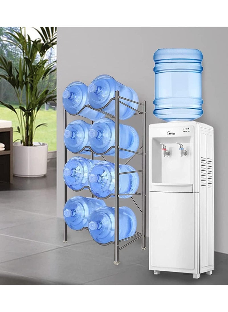 DubaiGallery Water Bottle Storage Rack, 4-Tier Reinforced Carbon Steel Water Jug Holder for 8 Bottles of 5-Gallon Water Cooler Bottles Organizer for Office, Family, Garages, Restaurant, and Gym - Image 3