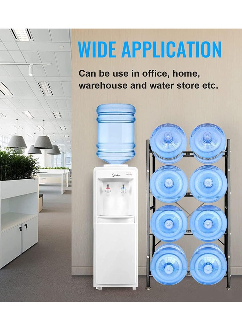 DubaiGallery Water Bottle Storage Rack, 4-Tier Reinforced Carbon Steel Water Jug Holder for 8 Bottles of 5-Gallon Water Cooler Bottles Organizer for Office, Family, Garages, Restaurant, and Gym - Image 4