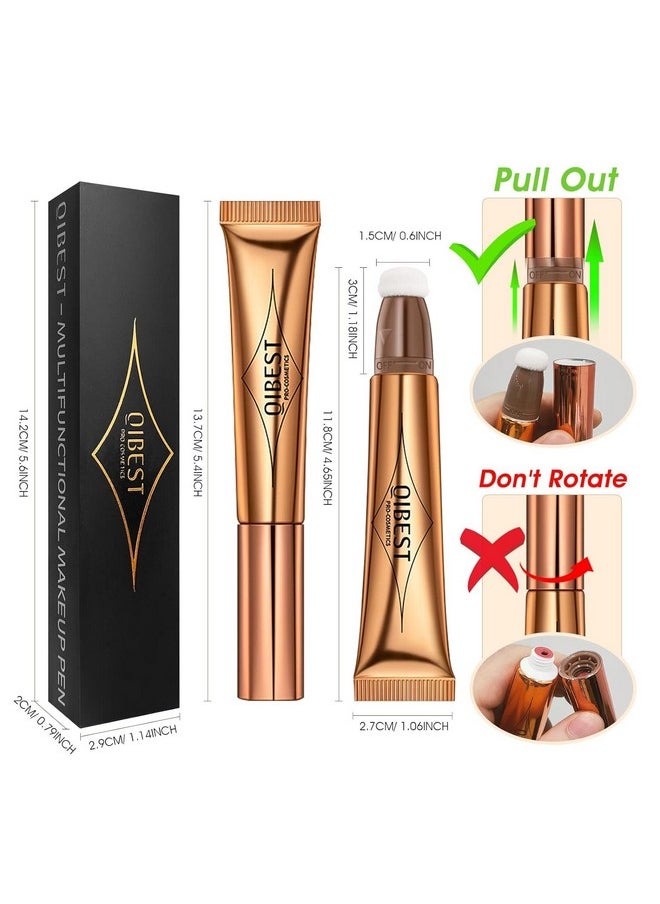 Highlighter Beauty Wand, Cream Liquid Highlighter Makeup Stick, Silky Smooth Face Shimmer Bronzer Stick With Cushion Applicator, Lightweight Body Face Glowing Highlighter (04 Pearl White)