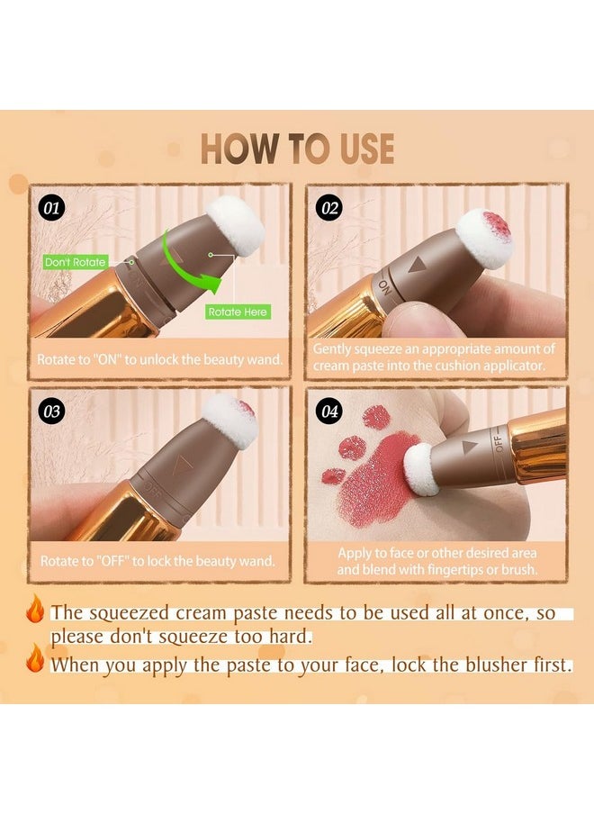Highlighter Beauty Wand, Cream Liquid Highlighter Makeup Stick, Silky Smooth Face Shimmer Bronzer Stick With Cushion Applicator, Lightweight Body Face Glowing Highlighter (04 Pearl White)